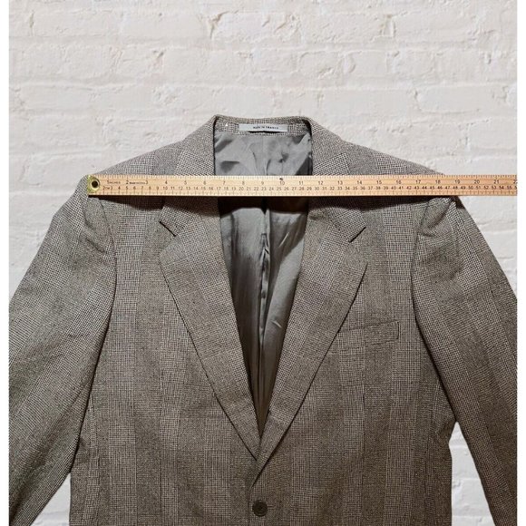 YSL YVES SAINT LAURENT 44R Gray Ivory Glenn Plaid Blazer Sport Coat Jacket - Picture 11 of 16